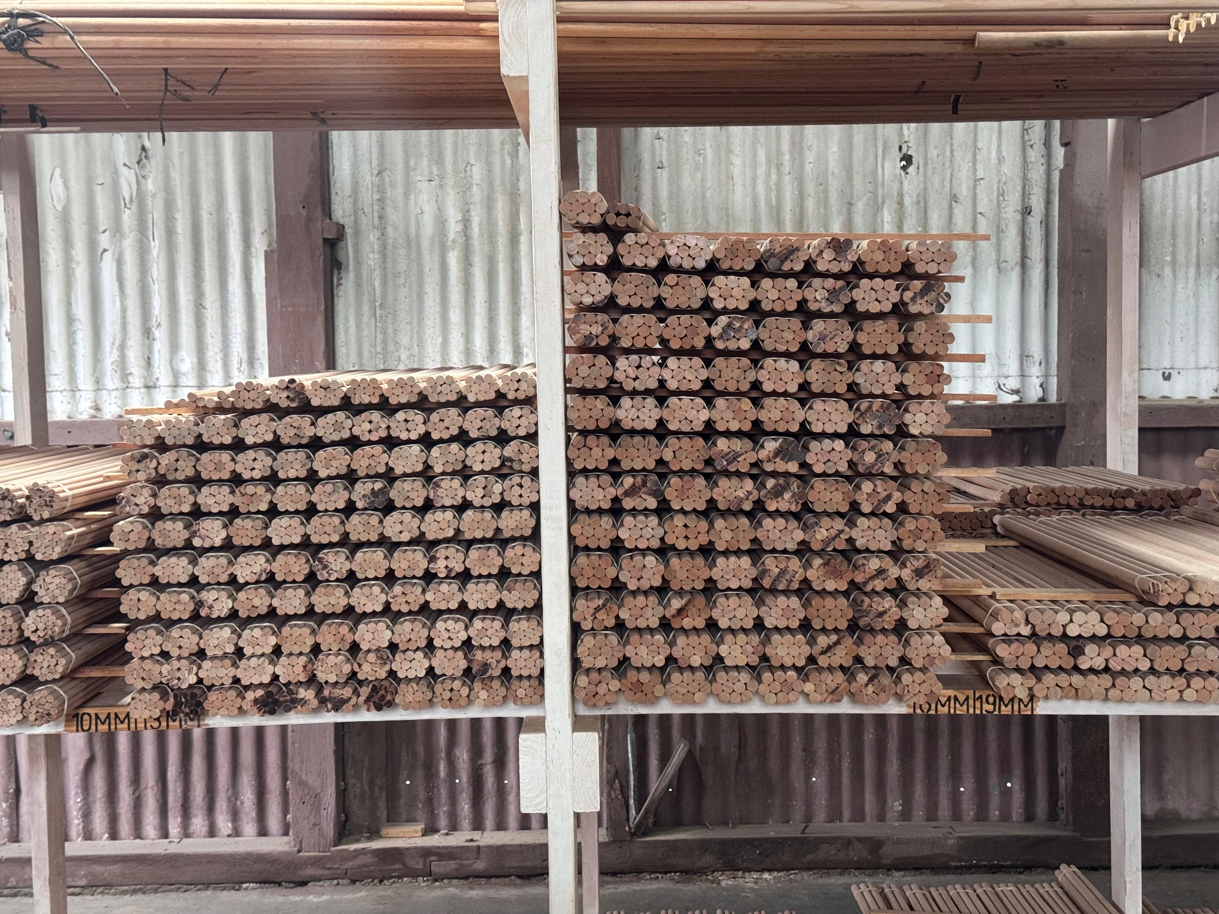 Pine rake handles